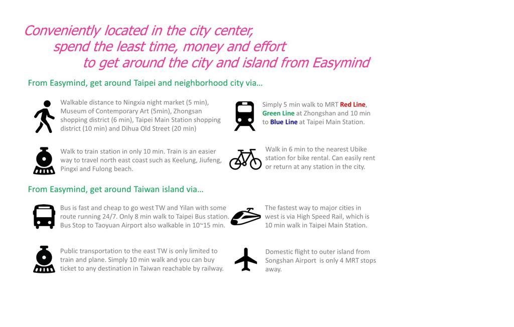 Easymind Guesthouse Taipei Main Station מראה חיצוני תמונה
